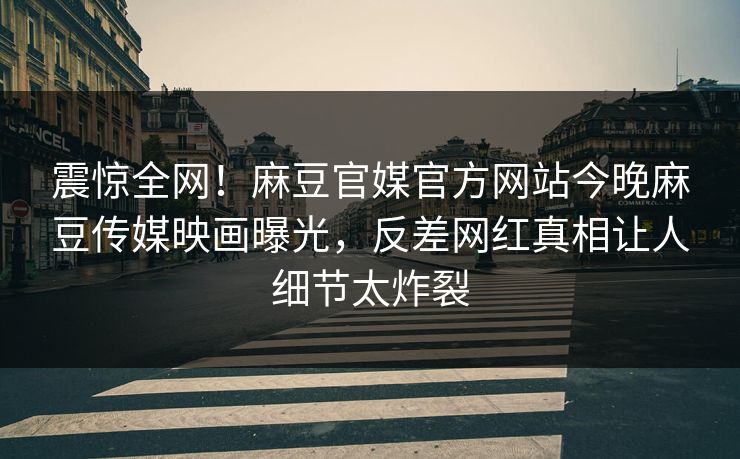 震惊全网！麻豆官媒官方网站今晚麻豆传媒映画曝光，反差网红真相让人细节太炸裂